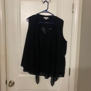 Sheer black button down blouse